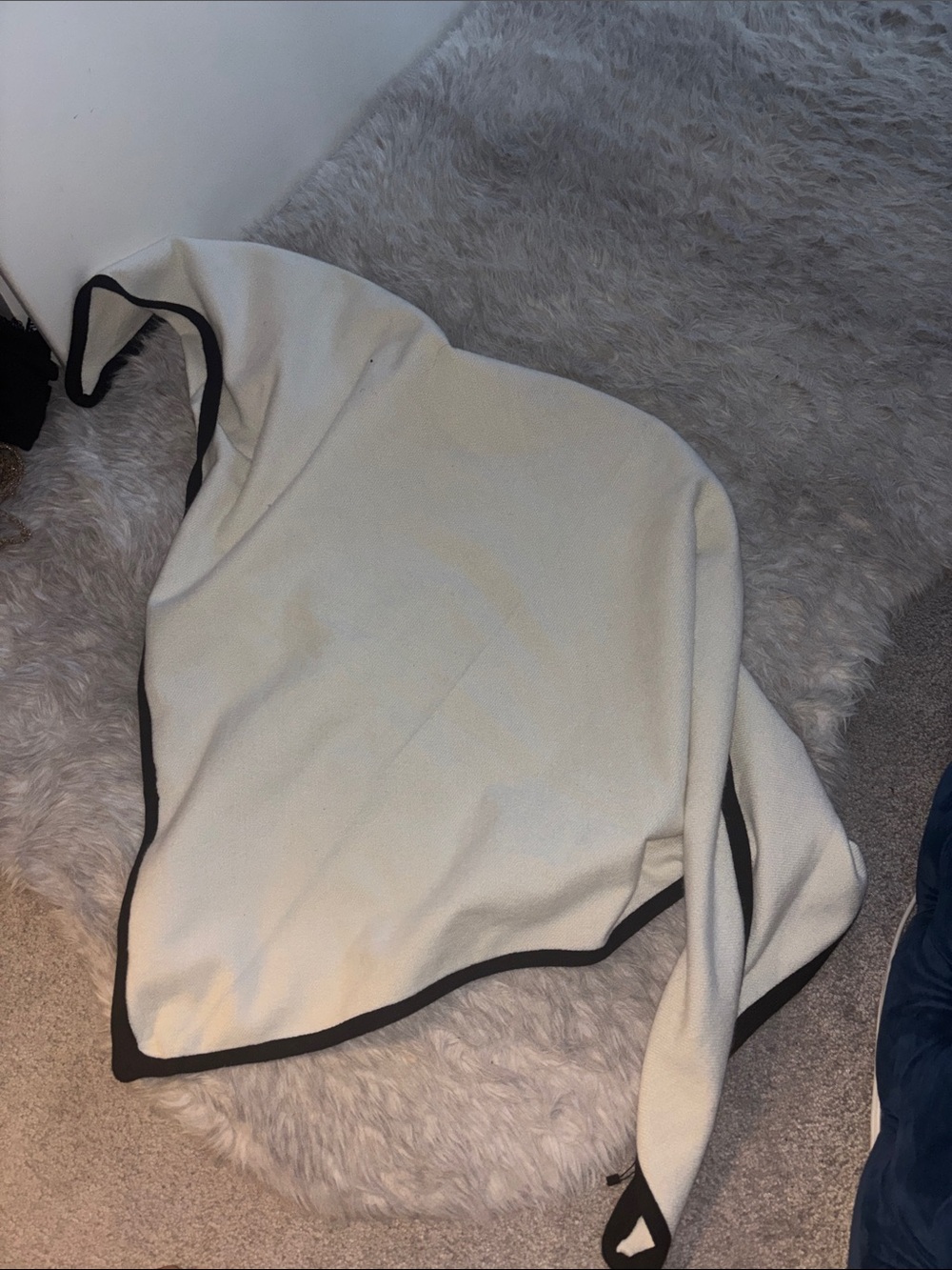 Nordstrom Cream Off-the-Shoulder Sweater with Black Trim